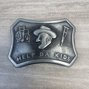 Jimmy Durante Help Da Kids Vintage Belt Buckle